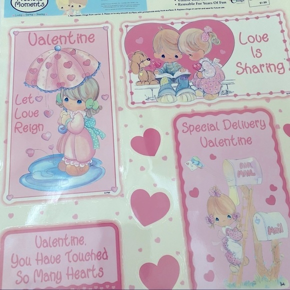 New Precious Moments Valentine Window Cling Decorations - Picture 3 of 4